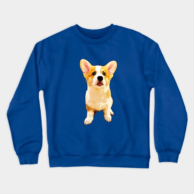 Corgi Adorable Puppy Dog Crewneck Sweatshirt by ElegantCat